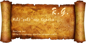 Répásy Gyula névjegykártya